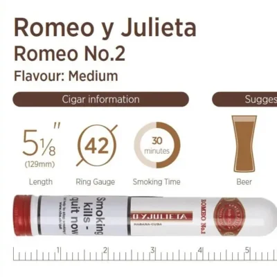 Romeo Y Julieta No 2 Tubos 10’lu Puro - Orijinal Gurme Puro Deneyimi